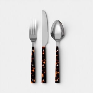 THRESHOLD NWT 3pc Burlington  Tortoise Flatware Set